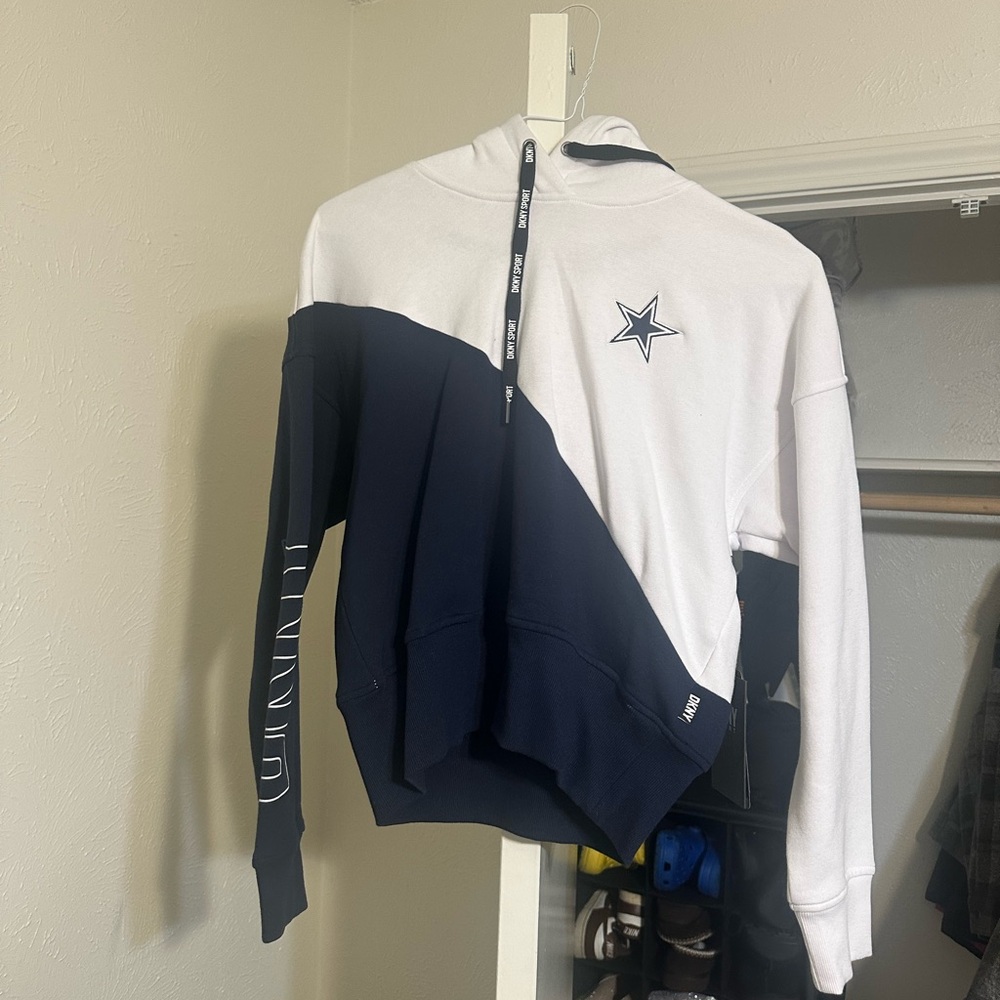 White and Navy Star Logo Sweatshirt